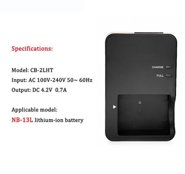 CB-2LH NB-13L CB-2LHE Battery Charger Compatible with Canon CB-2LHT G1X G1 X Mark III G5X G5X Mark II G7X G7X Mark II III G9X G9X Mark II SX620 SX720 SX730 SX740 HS Digital Camera Charger - Image 5