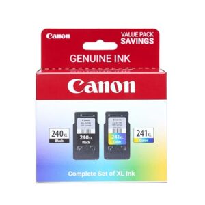 Canon Genuine Ink PG-240 XL / CL-241 XL Value Pack (2 Cartridges), Compatible with MG2120/3120/4120/2220/3220/4220/3520/3620, MX372/392/432/452/472/512/522/532, TS5120