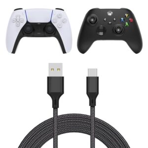 Charging Cable for Xbox Series/ for PS5/PS5 Pro Controller-16.4FT, Replacement USB C Cord Nylon Braided Long Fast Charging USB Type C Charger Cord for Xbox Series X/ S /for Switch 2 / Pro Controller
