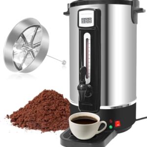 Coffee Percolator Electric Commercial Coffee Urn 50 Cup 10L 2.7GAL, Fast Brew Stainless Steel Coffee Urn Dispenser Coffee Maker with Filter Hot Water Urn Percolate Coffee Maker 110V