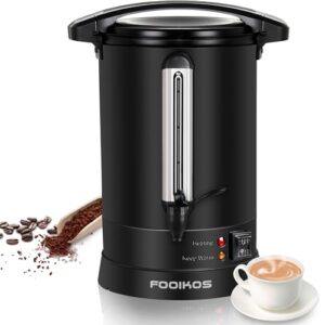 Coffee Urn,100 Cup Commercial Coffee Maker Machine,Hot water/beverage and Drink Dispenser-Premium 304 Double-Wall Stainless Steel Electric Percolator Coffee pot,Keep Warm for Hours,Matte Black
