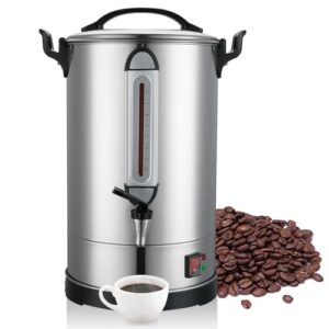 Commercial Coffee Urn Large Coffee Maker 100 Cup Coffee Maker Industrial Coffee Dispenser 1300W Quick Brew Dual Wall Stainless Steel Hot Water Urn Tea Maker Machine for Wedding, Catering, Events