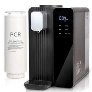 Countertop Reverse Osmosis System Water Filter – 5 Stage RO Water Filtration System, No Installation Portable Home Water Purifier, TDS & Filter Monitor, 3:1 Pure to Drain, Black