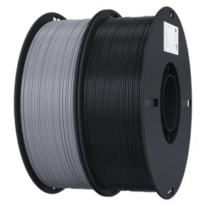 Creality 3D Printer Filament, 1.75mm Bundle 2kg PLA Printer Filament, Dimensional Accuracy +/- 0.02mm, No-Tangling Strong Bonding & Overhang Performance, Fit Most FDM Printer (Gray & Black 2-Pack)
