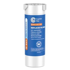 Crystala Filters Water Filter Compatible with XWFE (Built-in CHIP), Replacement for GE XWFE, XWF Refrigerator Water Filter Pack of 1