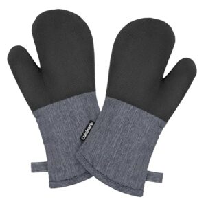 Cuisinart Kitchen Oven Mitts – Heat-Resistant Kitchen Mitts for Oven with Non-Slip Neoprene Palm, Long Cuff, and Cotton Filling – Durable Oven Gloves for Cooking, Baking, & Grilling (Chambray)