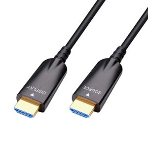 DTech 50ft Fiber Optic HDMI Cable with 4K 60Hz 1080p HD Video 3D ARC HDCP CEC High Speed Supported (50 Feet, Black)