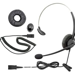 DailyHeadset RJ9 NC Mono Phone Headset for Analog Aastra Nortel Digium Polycom ShoreTel NEC Allworx Toshiba Phones Includes RJ9 and 3.5mm Adapter