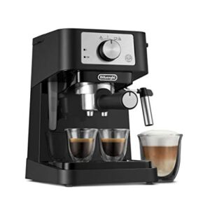 De’Longhi Stilosa Manual Espresso Machine, Compact Coffee Maker, 15 Bar Pump Pressure, Manual Milk Frother Steam Wand for Authentic Single & Double Espresso, Lattes & Cappuccinos, Tamper Included