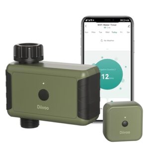Diivoo WiFi Water Timer for Garden Hose, Smart Sprinkler Hose Timer with Hub, Up to 20 Separate Watering Schedules, Compatible with Alexa and Google Home