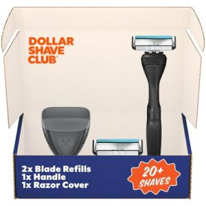 Dollar Shave Club | The Guest Pass Shave Set | 2 Swift Rinse Refill Cartridges, 1 Handle (Black), 1 Razor Cover