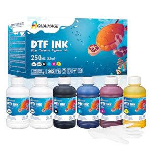 Dtf Ink 1500ml Dtf Printer Ink for ET8550,L1800,XP15000, Bright Colors,DTF Transfer Ink for Pet Film, Refill Ink for P400, P800, P600, DX5, XP600. (250ml x 6, 2Wh+BKCMY)