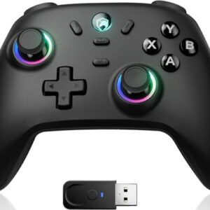 ECHTPower Wireless PC Gaming Controller – Hall Effect Joystick, 2.4G & Wired 1000Hz Polling Rate, 800mAh Battery, Adjustable Turbo/Vibration – for PC/Switch/iOS/Android