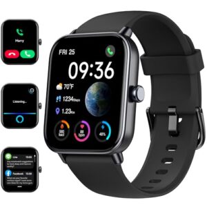 ENOMIR Smart Watch for Men Women, Alexa Built-in Fitness Tracker with Call Function & 2025 Upgraded 1.85″ HD Anti-Fall Screen, IP68 Waterproof Heart Rate/Sleep/SpO2 Monitor, iOS Android Compatible