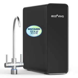 Ecoviva Under Sink Reverse Osmosis System, 8-Stage Water Filtration System, 600 GPD Water Purifier, Fast Dispense, 2.5:1 Pure to Drain, Easy Installation, Reduce PFAS, NSF/ANSI 58 Certified
