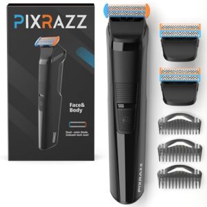 Electric Body Hair Trimmer – Groin & Ball Shaver for Men, Bikini Razor for Women – Cordless USB-C Manscape Groomer Kit with 3 Guards & 2 Extra Blades