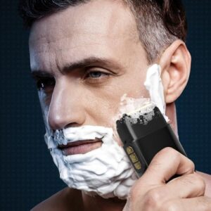 Electric Razor for Men Face, Bazivve Electric Shavers for Men, Foil Shaver with 3 Adjustable Speeds, Rechargeable Waterproof Close Shave Trimmer with LED Display for Face/Beard/Head Shavers (Black)