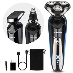 Electric Razor for Men – Rechargeable Electric Shaver for Men, Waterproof Wet Dry Cordless Razor with Nose Hair Trimmer and Sideburns Trimmer