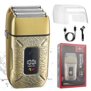 Electric Shavers for Men,Waterproof Powerful Motor Electric Razor,Head Shavers for Bald Men,Triple Foil Beard Trimmer,Barber Supplies LED Displays & USB Charging Shaver, Gifts