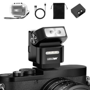 F2 Mini Camera Flash 2.4GHz Wireless Off-Camera Flash for Canon/Sony ZV1/Fuji/Nikon/Ricoh Gr3/Digital Camera/Hot Shoe Flash for DSLR Camera/Magnetic Base & 10m Remote Control(Black).
