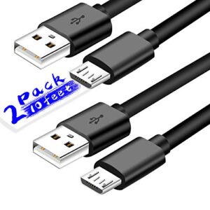 Fast Charger for Amazon Fire Tablet,2Pack 10Ft Long Micro USB Cable USB C Charging Wire for Kindle Paperwhite,Charger Cord for All Generation Fire HD 10 8 7 Plus,Kids Pro,Edition Voyage Touch E-Reader
