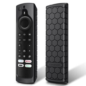 Fintie Silicone Case for Fire TV Stick 4K Max (2nd Gen)/Toshiba/Insignia/Pioneer/2-Series/4-Series/Omni Fire TV Remote – Anti Slip Shockproof Cover for Alexa Voice Remote Enhanced, Black
