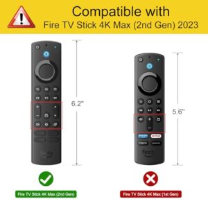 Fintie Silicone Case for Fire TV Stick 4K Max (2nd Gen)/Toshiba/Insignia/Pioneer/2-Series/4-Series/Omni Fire TV Remote – Anti Slip Shockproof Cover for Alexa Voice Remote Enhanced, Black