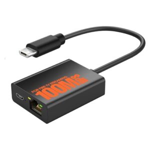 Fire Stick Ethernet Adapter, Micro USB to RJ45 Ethernet Adapter for Fire TV Stick Compatible with 4K Fire Stick, Amazon Streaming TV Devices and Google Home Mini (Adhesive Tape Included)
