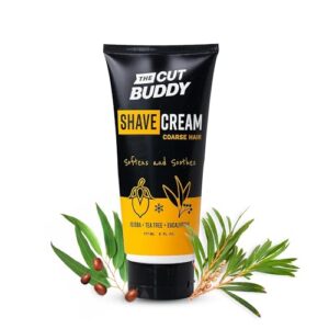 Foaming Shave Cream for Men & Women, Softens & Soothes Coarse Hair, The Cut Buddy, 6 Fl Oz
