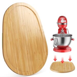 Food-Grade Bamboo Mixer Slider for KitchenAid 5-8 Qt Bowl Lift Stand Mixer, Appliance Sliding Mat for Kitchenaid Artisan, Kitchen Countertop Storage Accessories Mixer Moving Tray Attachments