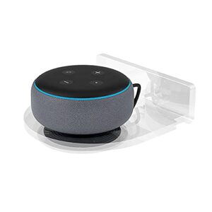 For Alexa Echo Dot 3rd Wall Mount Stand Accessories with Integrated Cable Management, No Screws Required, Speaker Accessories Rack (Alexa Echo Dot 3rd, Transparent) A336