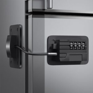 Fridge Lock, Upgraded Refrigerator Lock Combination, Freezer Lock for Upright Freezer, Cabinet Lock with Code for Child Safety, Refrigerator Lock for Kids, Black, SLMMB22