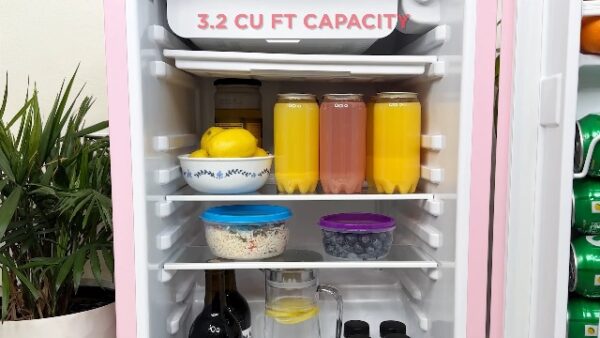 Frigidaire Retro Compact Refrigerator with Chiller, 3.2 cu ft Countertop Fridge, Built-In Bottle Opener, Rounded Corners, Premium, for Office, Bedroom, Dorm Room, Cabin, 18.5D x 20W x 31.5H (Mint) - Image 8