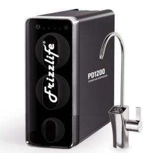 Frizzlife RO Reverse Osmosis Water Filtration System – 1200 GPD Fast Flow Under Sink RO Water Filter, 11-Stage Tankless, 3:1 Pure to Drain, Reduces TDS PFAS, Compact, Easy Install, PD1200