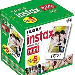 Fujifilm Instax Mini Instant Film, 10 Sheets x 5 Packs (Total 50 Shoots)