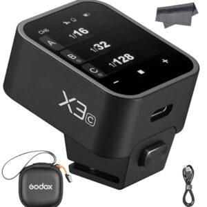 GODOX X3 X3C X3-C Flash Trigger for Canon Cameras, 2.4G TTL Wireless OLED Touchscreen Transmitter, Built-in Lithium Battery Quick Charge (X2T-C Xpro-C XProII-C Upgrade)