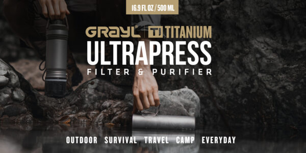 GRAYL UltraPress Titanium 16.9 oz Water Purifier & Filter Bottle for Hiking, Backpacking, Survival, Bushcraft, Travel (Olive Drab) - Image 8