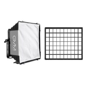 GVM 2 Packs Foldable Softbox Diffuser with Grid Beehive for GVM 1000D Series Video Light, Suitable for Studio Lighting, Portrait Photography, Led Panel, Gaming, Filming