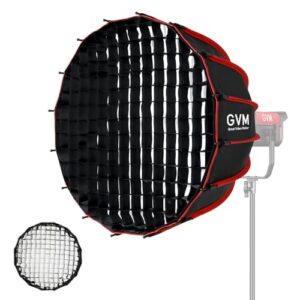 GVM 23.62in/60cm Parabolic Softbox, Quick Release with Diffusers/Grid for Video Continuous Lighting GVM Video Light SD200B/SD200D/SD300B/SD300D/SD500B/SD650B and Other Bowens Mount Light
