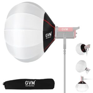 GVM 26inch/65cm Lantern Softbox Soft Light Modifier, Quick-Setup Quick-Folding Light Softbox for GVM SD80D SD200B SD300B SD400B SD500B SD650B and Other Bowens Mount Light