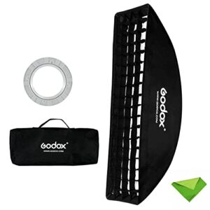 Godox 12″x 47″/30x120cm Strip Softbox Reflector Modifier with Honeycomb Grid Bowens Mount for Photo Strobe Studio Flash Softbox for Godox AD600BM SK400II MS300 AD400Pro VL150 SL150 w/Carrying Bag