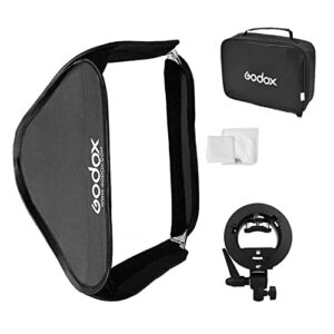Godox 24″ x 24″ Softbox with S-Type Bowens Mount Bracket Flash Holder Kit for Camera Flash Speedlight Studio Photography Lighting (60cm x 60cm)