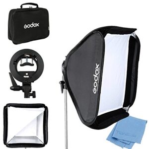 Godox 24″x 24″ 60cmx60cm Foldable Universal Softbox with S Style Speedlite Bracket for Flash Bowens Elinchrom Mount Accessories Direction Adjustable