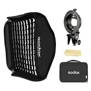 Godox 32″x 32″ 80cmx80cm Foldable Portable Softbox with S-Type Bracket Bowens Mount Holder and Honeycomb Grid for Photography Studio Strobe Flash Speedlite Speedlight