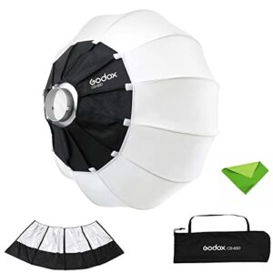 Godox CS-65D 65cm Lantern Softbox Soft Light Modifier w/Reflective Shading Skirt+Carry Bag, Quick-Setup Softbox Diffuser, Compatible with Godox Bowens Mount Studio Flash LED Video Light
