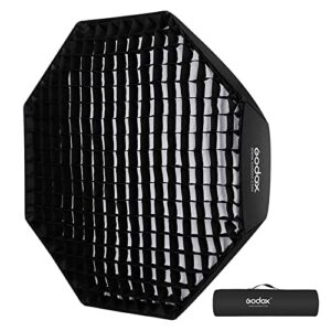 Godox FW95 37 inch/95cm Octagon Softbox Reflector with Honeycomb Grid and Bag for Speedlight Flash(Bowens Mount)