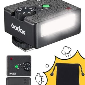 Godox Flash Godox iM30 Mini Flash – Camera Flash GN 15, 7 Power Levels, IM 30 Mini Manual Flash for Canon/Sony zv1/Sony zve10 /Ricoh gr3/Fuji f1-230 Full-Power Flashes/6500K±200K/3.6S Recycle