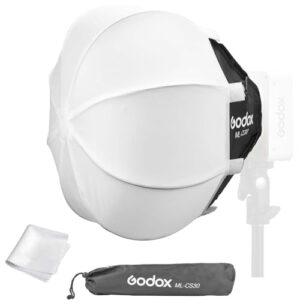Godox ML100BI Softbox,GODOXML-CS30 Ball Softbox, GODOX ML100R Collapsible Lantern Softbox, 11.8″x11.8″/30x30cm Godox Mount Soft Box for ML100R ML100Bi ML60IIBi ML60Bi ML60 ML30Bi ML30