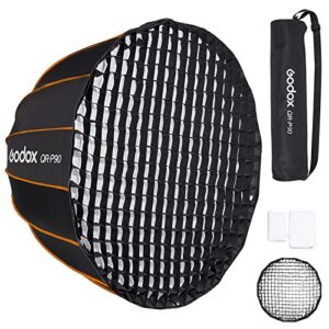 Godox QR-P90 Deep Parabolic Softbox 35in 90cm with Grid Bowens Mount Carrying Bag Quick Set Up Professional Softbox for Photography Studio Portrait Video Shooting (35in / 90cm)