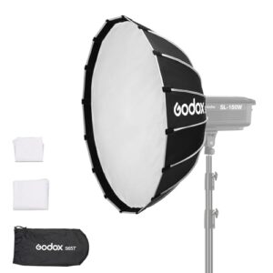 Godox S65T 25.6″ 65cm Umbrella Softbox Bowens Mount Quick Release Small Softbox with Diffuser for Photography Shooting Continuous Light Strobe Flash